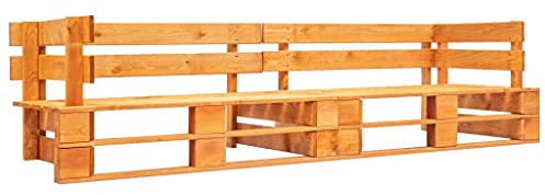 GuyAna Garten-Palettensofa 2-Sitzer Honigbraun Holz Outdoor Europaletten Möbel Sofa Gartensofa