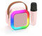 Fede Karaoke Machine for Kids Adults, Mini Karaoke Machine with 1 Wireless Microphone, Portable Bluetooth Speaker with Voice Changing Effects & LED Lights, Best Gifts Toys for Girls and Boys