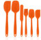 6-Pack Silicone Spatula Set Heat Resistant Non-Stick Stainless Steel Core Food Grade BPA Free Rubber Spatulas Kitchen Baking Tools Cooking Utensils Cookware Turner Tongs (Orange)