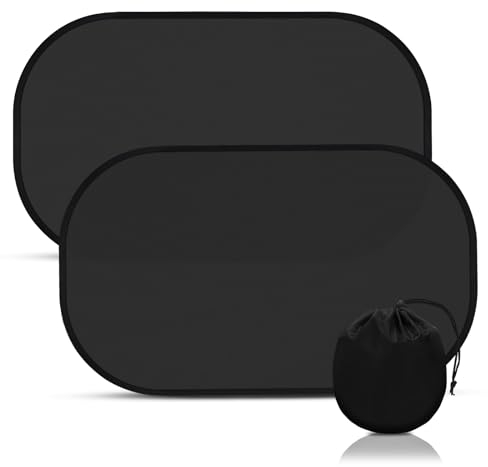 Uoxira 2PCS Plegable Parasol Coche Bebe Niños, 50 * 30cm Parasol Coche Lateral con Bolsa de Almacenamiento Parasol Delantero Coche para Coche Protección contra Rayos UV y Luz Solar