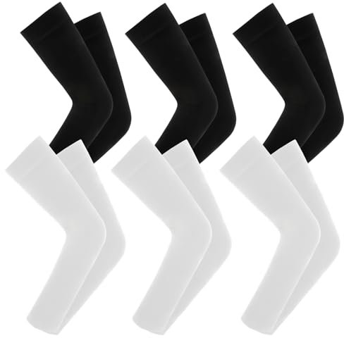 Manchette Gaming,Manchette Bras Homme,Manchon De Compression Bras,Manchon,Manchette Bras Femme,Manchon Bras,Gaming Sleeve,Manchettes Thermiques De Running Homme,Manchette Volley,6 Noirs Blancs