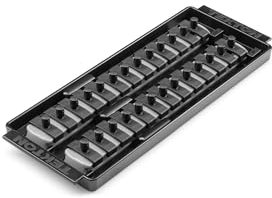 TEKTON 1/4 Inch Drive 2-Rail Socket Organizer Set, Gray (26-Tool) | OST01326