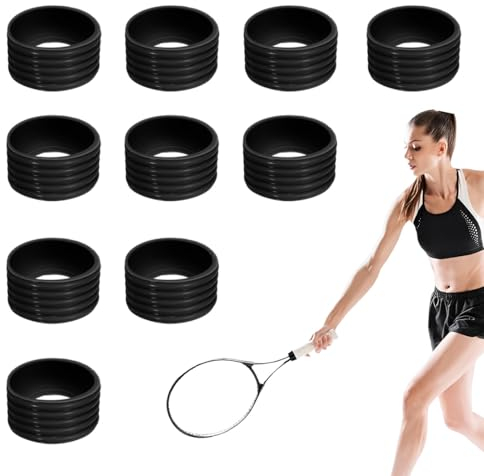 10 Pcs Griffband Tennisschläger Griffband Silikon-Handgriff Fix Ringe Stretchy Farbiger Tennisschläger Bandschläger Übergreifende Schutzgriff Griffe Fix Ringe Stretchy Schlägergriff Gummi