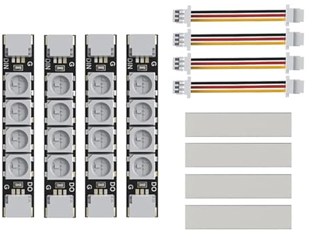 NOLOWY RGB-LED-Lichtstreifen für Drohnen 2812, programmierbares Armlicht-Set, FPV-Quadcopter-Beleuchtung, Zubehör-Set, 4 Stück