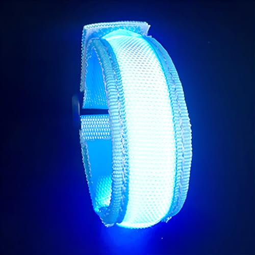 Colexy Reflektorband Aufladbar Leuchtband Running Reflektoren, LED Armband USB Reflektierende Bänder für Nachtlauf Outdoor Joggen Sport Laufen Radfahren in der Dunkelheit (Blau)