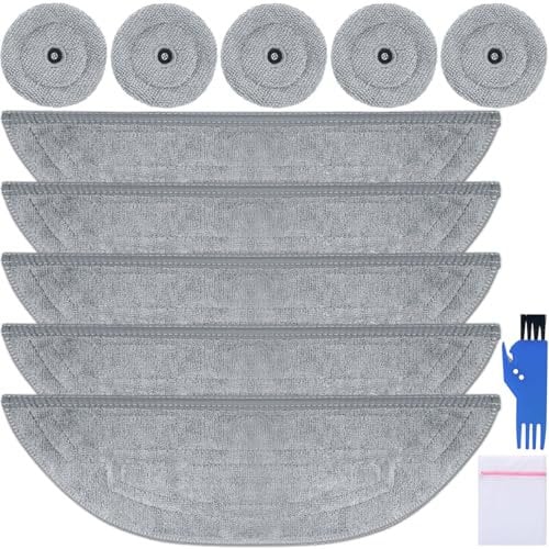 EATBALE Microfiber Mop Pads Replacement for Roborock S8 MaxV Ultra / S8 Max Ultra Vacuum Cleaner, Microfibre Wipes Main & Round Edge Mop Pad Clothes, Compatible with VibraRise 3.0 Accessories (10 Pcs)