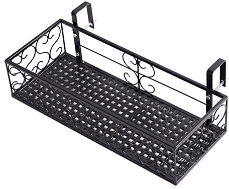 ZTZBFGM 50x25x12cm, Fioriera Sospesa per Ringhiera Porta Piante da Balcone Scaffale per Ringhiera per Fiori, Ringhiera in Ferro per Fiori Rettangolare per Ringhiera Esterna