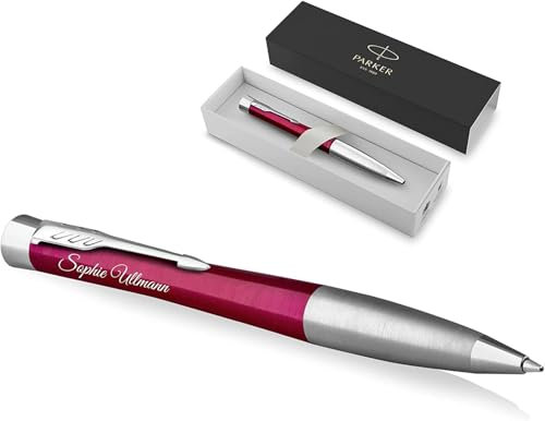 Schmalz® Parker Urban Twist Ballpoint Pen with Engraving, Premium Pen, Gift Box, Blue Ink, Elegant, Personalised Gift, Name, Engraved, Anniversary, Birthday (Vibrant Magenta C.C.)