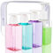 Multicolored 4-Pack Travel Toiletries - 3.7oz/110ml Empty Plastic Pump Bottles for Shampoo, Conditioner & More (4PCS)