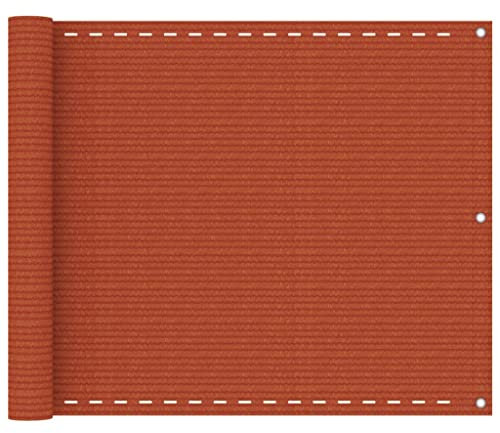 AJJHUUKI Maison et jardin, pelouse et jardin, vie en plein air, parasols et parasols-maison-écran de balcon orange 75 x 600 cm HDPE