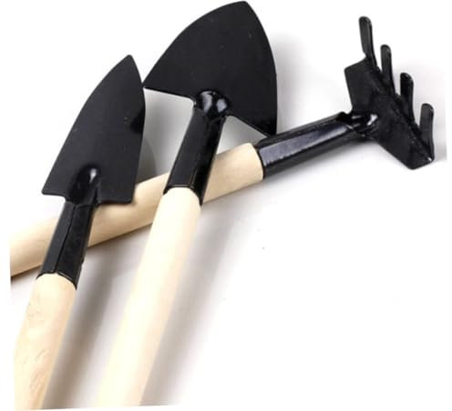 BESPORTBLE 3pièces Mini Outils De Jardinage Ensemble Pelle Râteau Bêche avec Manche pour Plantation