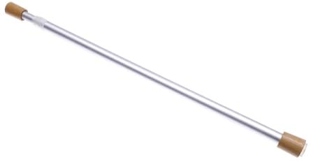 DécoProfi Vitragenstange Klemmstange ausziehbar Ø14mm SILBER/HOLZ 70-120cm