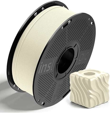 Inslogic Vorgetrocknetes Matte PLA Filament 1,75 mm, Beigeweiß, 1 kg | Elegantes Matt-Finish, Wenig Stringing, Verdeckte Schichten, Glatte Oberfläche, Geruchsarm, Für FDM-Drucker
