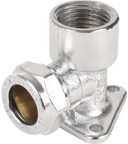 Compression Wall Plate Elbow Chrome Plated 15mm x 1/2, Diameter 15mm, 1 in Pack