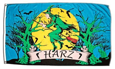 Flaggenfritze Fahne/Flagge Harz Hexe + gratis Sticker