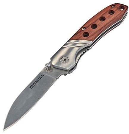Faithfull FAIWPKSINGLE Single Blade Knife - 63mm Stainless Steel Blade Hardwood Handle