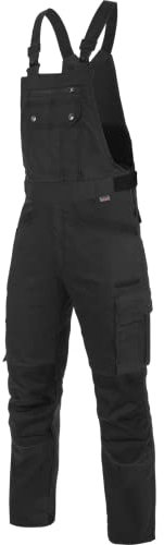 WÜRTH MODYF Arbeitslatzhose Nature - professionelle Arbeitshose für Herren - Latzhose mit Knieschutztaschen - in der Größe 98 in Schwarz