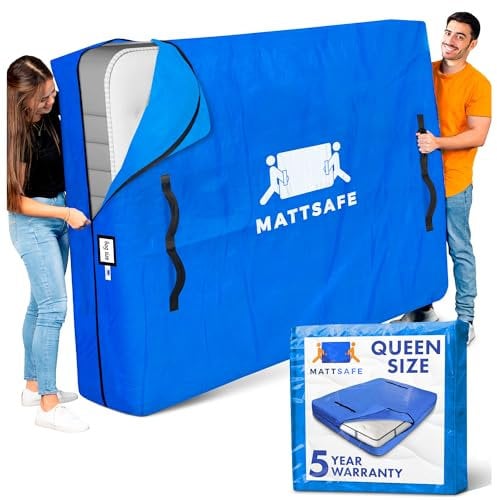 Matratzentasche mit 8 Griffen zum Umziehen und Aufbewahren - Queen-Size - wiederverwendbarer Bezug mit starkem Reißverschluss - extra Dicker Matratzenschutz - MATTSAFE by Nordic Elk