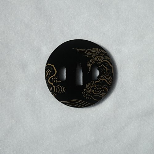 Boyu Japanese Samurai Sword Koshirae – Tsuba Iron Carved 001-026 (TDH021, 3.07/2.87in,)