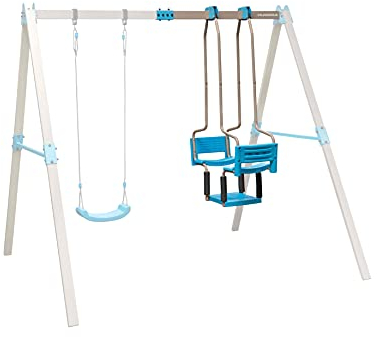 HUDORA Vario Schaukel Ergänzungsmodul Gondel - Outdoor-Doppelschaukel mit Zwei Sitzen & Fußablage - Spielgerät mit optionaler Erweiterung für Kinder - Schaukelgondel aus Kunststoff für Zuhause