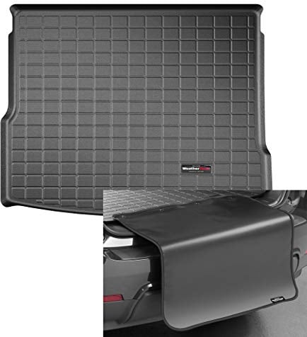 Kofferraumwanne +Stoßstangenschutz passend für Volkswagen Tiguan 2. Gen Mit variablem Boden 2016-19 Schwarz Weathertech CargoLiner