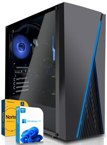 SYSTEMTREFF Basic Gaming PC AMD Ryzen 5 5600G 6x4.4GHz | AMD RX Vega 7 4K HDMI DX12 | 512GB M.2 NVMe + 2TB HDD | 16GB DDR4 RAM | Windows 11 | WLAN Desktop Computer Rechner für Gamer, Zocker