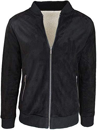 Evoga Veste de ski pour homme coupe slim Fit Blouson Bomber clou, Noir , S
