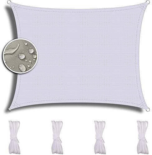 Zqxfz Toldo Vela de Sombra PES Rectangular 2.5X3M, 90% Resistente UV, Para Patio al Aire Libre Piscina PoliéSter Toldo Toldos Terrazas -Blanco