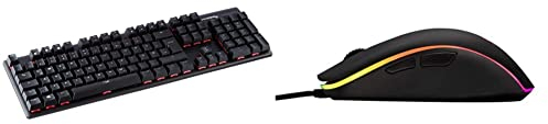 HyperX HX-KB6RDX-DE Alloy Origins, RGB Mechanische Gaming Tastatur, Red switches (QWERTZ deutsches Layout) & HX-MC002B Pulsefire Surge - RGB Gaming Maus