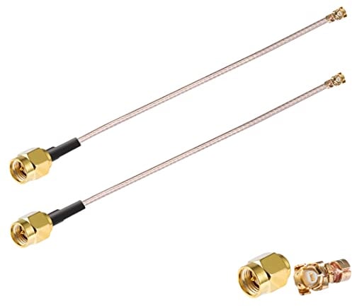 Vecys 2PCS U.F.L1 zu SMA Male Low Loss Koaxialkabel 6/15CM U.F.L1 RG178 Koaxialkabel für Drahtlose Router Mini-PCIE-Netzwerkkarten PCI Wi-Fi WAN Repeater