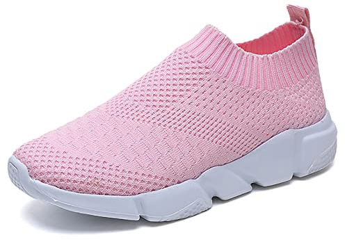 Sneakers Femme Respirantes Chaussures de Running Baskets pour Course Sports Fitness Mesh Gym Outdoor Trail Jogging Walking Tennis, Rose, 40 EU