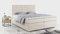 MKS MEBLE Boxspringbett Beige 180x200, Polsterbett 180x200 mit Bettkasten, Bett 180x200 mit Multipocket-Matratze H3, Boxspringbett 180x200 mit Kopfteil und Topper - H3 Beige Velvet - Susan
