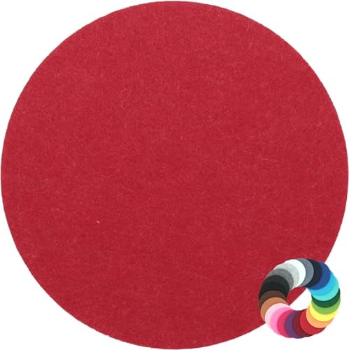 Rundes Platzset Filzuntersetzer in 35cm, mohnrot (HF004) für Gläser, Essen, Tischdeko