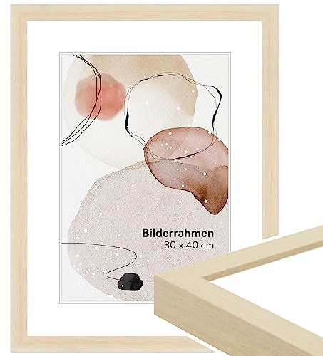 WANDStyle Bilderrahmen A1 Natur, DIN A1 Bilderrahmen Holz 60x85 cm | Hochwertiger Holzbilderrahmen, Posterrahmen zum Aufhängen, Rahmen 60x85 cm, Fotorahmen H960 - Made in Germany