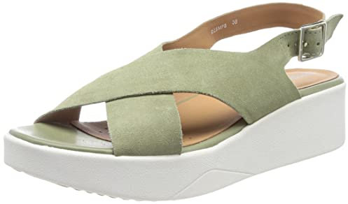 Geox Femme Laudara Racine Accueil Femme Sandales-et-nu-pieds, Pistache, 36 EU