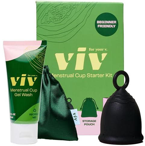 Viv Menstruationstasse Starter-Set | mit 1 kleinen Menstruationstasse, 1 Menstruationstasse, 1 Aufbewahrungstasche und Anleitung (evtl. nicht in deutscher Sprache)
