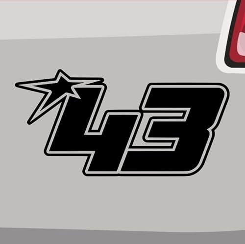 Generisch Startnummer 43 Aufkleber Sticker Start Auto Zahl MTB Motorrad Rennen Sparset (2X S 2X L 1x XL) Farbe: Gold