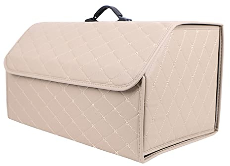 GENTRE Kofferraum Organizer,Luxus-PU-Leder Aufbewahrungsbox für Land Rover Defender Discovery Sport Discovery Range Rove,großer Faltbare Trunk Organizer mit Deckel und Griffe Auto zubehör