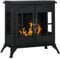 HOMCOM Chimenea de Bioetanol Estufa de Bioetanol de Pie con Tanque de 0,9 L Apagallamas de Acero Inoxidable Tiempo de Combustión 3H para Interiores 20-25 m² 55x31x55 cm Negro