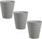 Papierkorb Mülleimer 3er Set für Büro, Bad, Jugendzimmer & Kinderzimmer 13,5 Liter, 29 x 29 x 30 cm, Kunststoff, rund (grau)