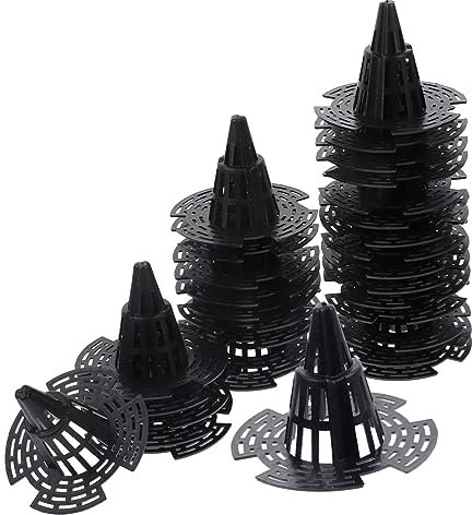Didiseaon 30 Pièces Écran De Drainage Insérer Joint De Trou De Pot De Cône Tampon Coussinets en Maille pour Pot De Fleurs Conique Filtre Anti-Poule Inserts Sol Étanche Plastique Pot à Bonsaï