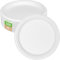 ECORIYO 10-Inch Round Disposable Bagasse Sugarcane Plates - 50-Pack of Biodegradable Plates, Eco Friendly Disposable Tableware from Sugarcane - Freezer-Safe & Microwave-Safe Party Plate - White
