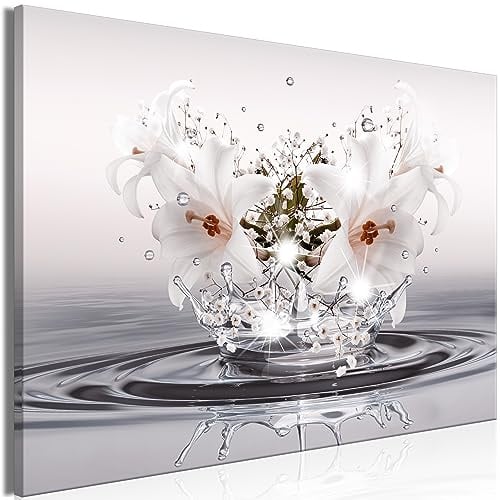 B&D XXL - Acrylglasbild Lilien Zen Spa, Schlafzimmer, Wohnzimmer, modern | Hochwertige Leinwand, sofort aufhängbar, ideal fürs Wohn- oder Schlafzimmer, wasserfest und lichtecht, langlebig, stilvoll