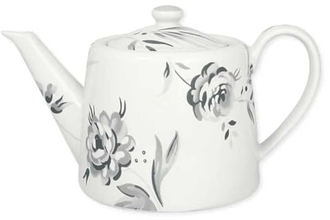 Greengate Teekanne ASLAUG Weiß Kanne Porzellan Geschirr mit Blumen 1 Liter