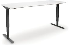 kaiserkraft | Schreibtisch Atlanta Trend | elektrisch höhenverstellbar | gerade | abgerundete Ecken | BxT 200x80 cm | weiß/schwarz