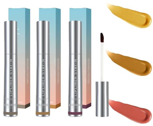 Leogony 3PCS Long Lasting Peel Off Lip Liner, Waterproof Non-Smudge Detachable Lip Liner Peel Off