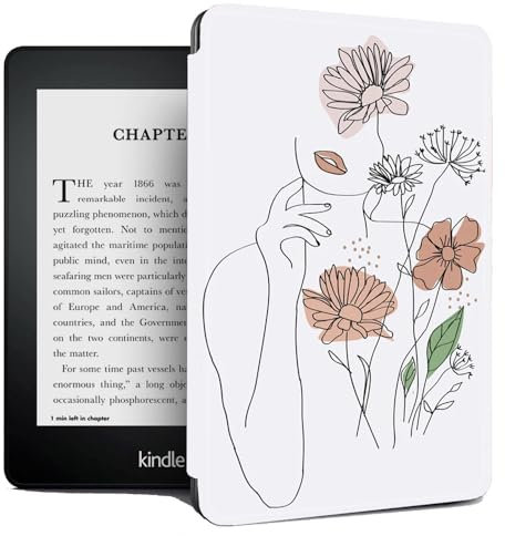 Étui pour Kindle, Étui pour Kindle Voyage 2014, Liseuse De Livres Électroniques, Housse De Protection Fine en Cuir PU pour Kindle Voyage, Modèle N° Nm460Gz Smart Case - Fille Abstraite