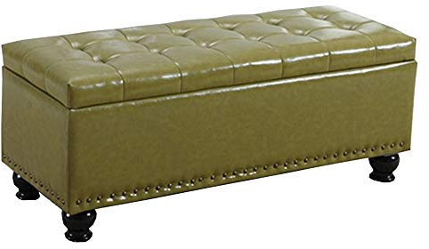 Generisch Fußbank,Klappbarer Aufbewahrungshocker, Sofahocker, PU-Leder, Wechselschuhbank, große Aufbewahrungsbox, Massivholz-Aufbewahrungshocker, Traggewicht: 150 kg, mehrere Größen, Ottomane (Farbe: