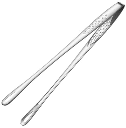 Peosaard Barbecue Tongs Barbecue Long Grill Tweezers Stainless Steel Cooking Tongs Silver, Long Grill Tweezers 24cm
