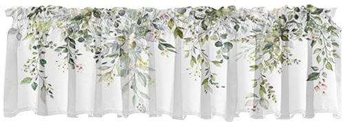 Mantovane da Cucina 54'' L x 18'' L - Tende per Finestre Rustiche con Protezione Asta Tasca - Decorazione per Bagno Caffetteria Soggiorno